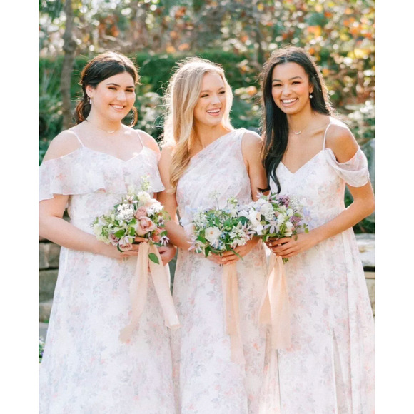 Birdy Grey Maxi Dress Devin Convertible Dress Purple Floral slit Extra Small - Picture 2 of 6